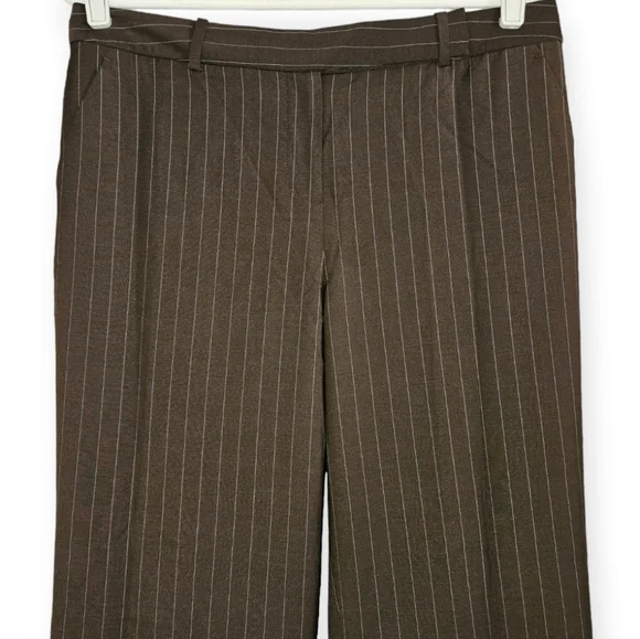 NWOT Talbots brown pinstripe Heritage wool blend trousers pants Womens 12 - Picture 5 of 9